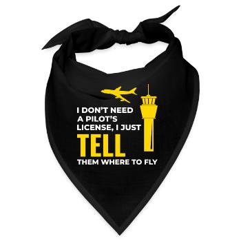Fluglotse ATC Aviation Humor Flugzeug - Bandana - Schwarz - Vorne
