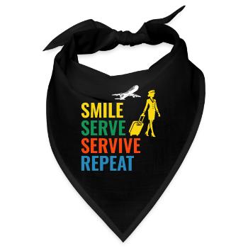 Flugbegleiter Flugbegleiter Flugcabin Crew Personal der Fluggesellschaft - Bandana - Schwarz - Vorne