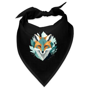 Fuchs Tier Tier Natur Im Freien Aquarell - Bandana - Schwarz - Vorne