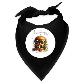 Yummy Burger Kunst - Bandana - Schwarz - Vorne