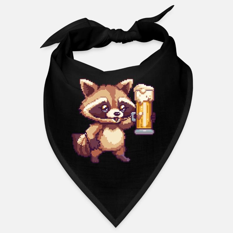 Raccoon Pixel Beer Bandana