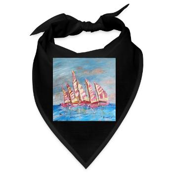 Farbige Segelregatten - Bandana - Schwarz - Vorne