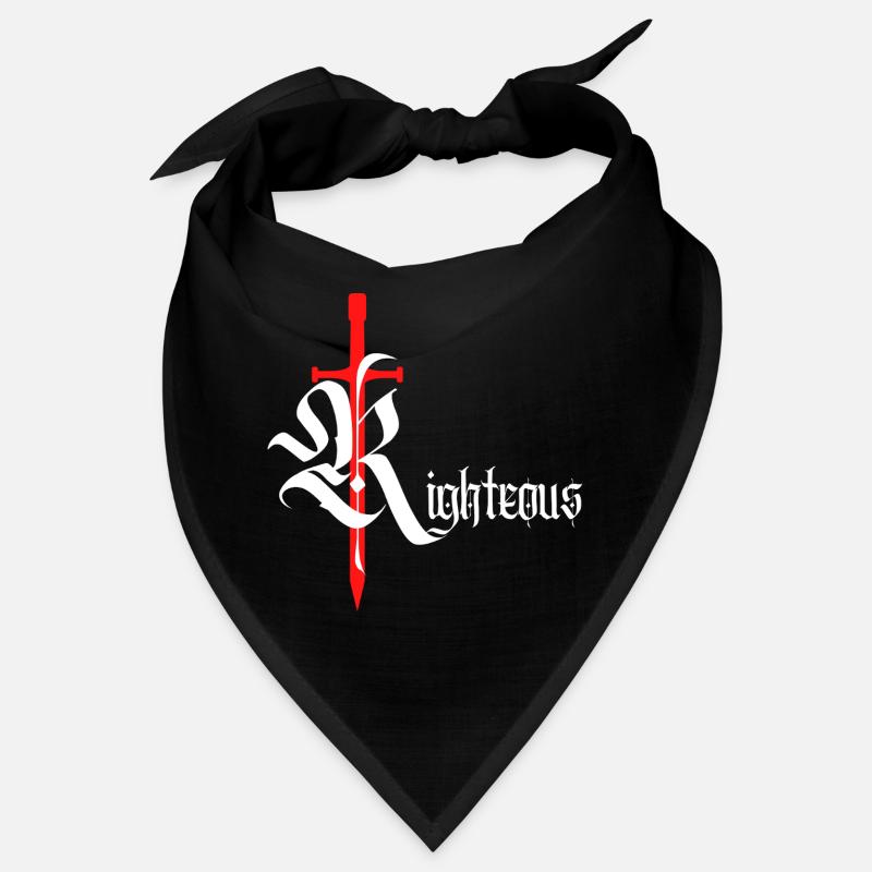 Gothic Righteous Design mit Schwert mit weißem Text Bandana