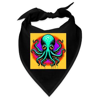 Krake - Bandana - Schwarz - Vorne