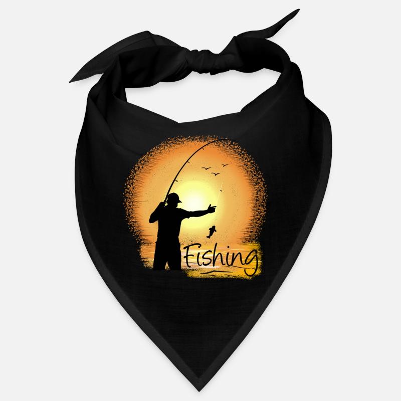 Pêche en soirée avec silhouette de coucher de soleil Bandana