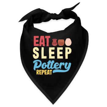 Eat Sleep Töpfern Wiederholen - Bandana - Schwarz - Vorne