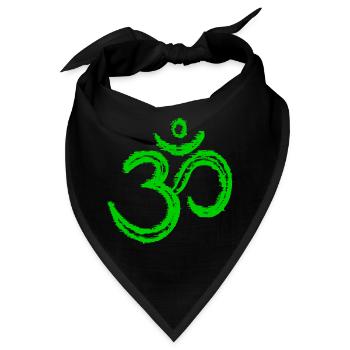 Om Symbol – Neon Glitch Spiritual Art - Bandana - Schwarz - Vorne