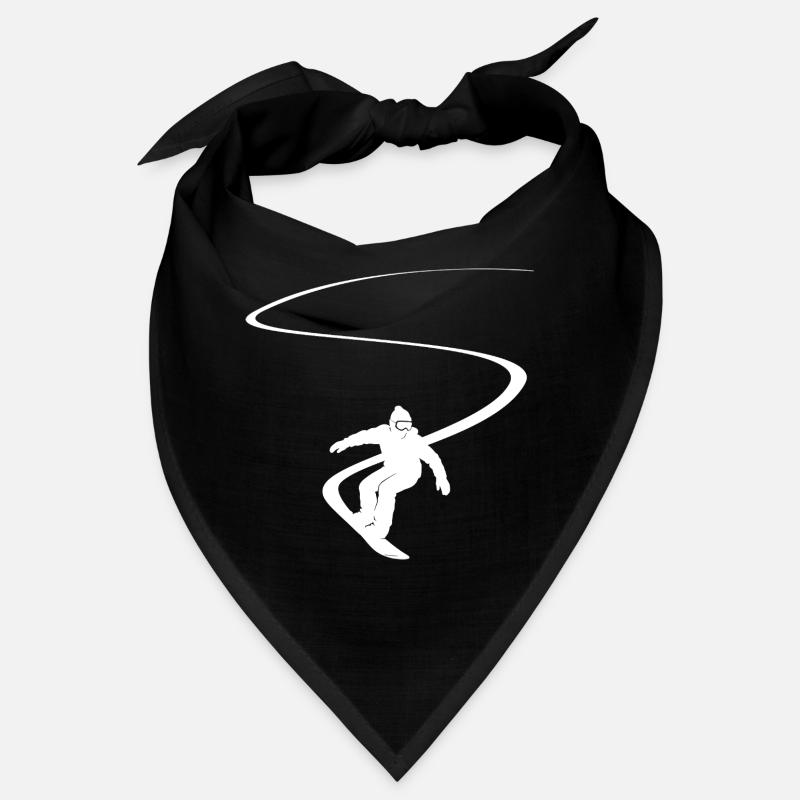 Snowboarder Slalom Deep Snow Downhill Snowboard - Bandana - black