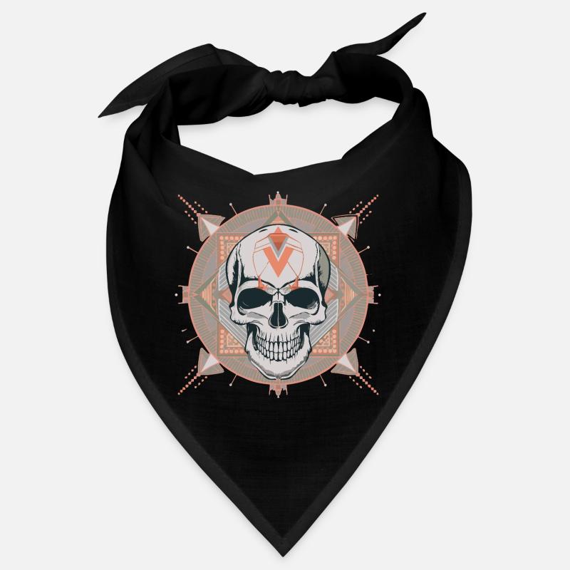 Cyber Geometric Skull Mandala Bandana