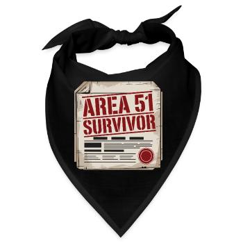 Lustiges Area 51 Überlebendes Alien UFO - Bandana - Schwarz - Vorne