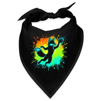 Handball Fuchs Kinder Geschenk Süß Niedlich - Bandana - Schwarz - Vorne