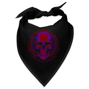 Purpurroter Schädel Mandala - Bandana - Schwarz - Vorne
