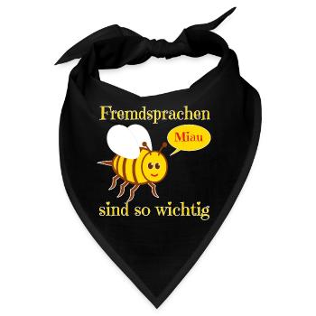 Lustige Biene im Comic Stil - Bandana - Schwarz - Vorne