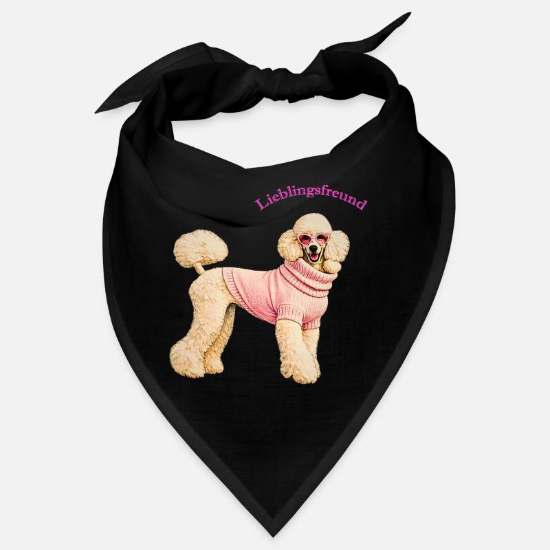 Lieblingsfreund Königspudel im rosa Pullover Bandana