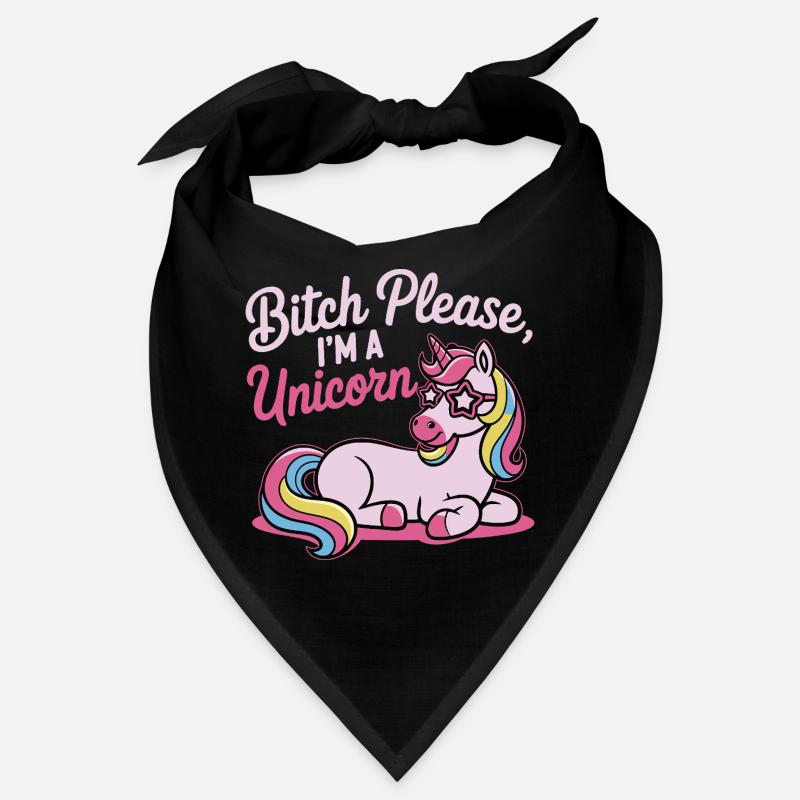 Einhorn Spruch Motiv B*tch please Bandana