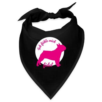 Mops fidel Kreis Hunde Humor Büroleben Tierliebe - Bandana - Schwarz - Vorne