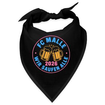 Malle 2026 FC Malle wir saufen alle - Bandana - Schwarz - Vorne