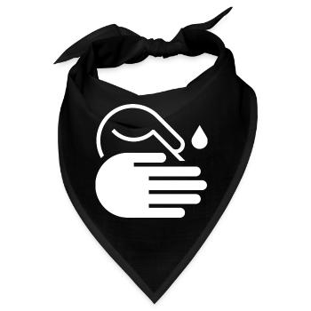 Hände waschen Icon - Bandana - Schwarz - Vorne