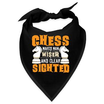 Schach Schachspieler Schachbrett - Bandana - Schwarz - Vorne