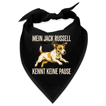 Mein Jack Russell kennt keine Pause - Bandana - Schwarz - Vorne