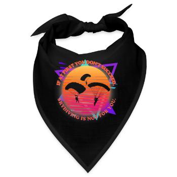 Sonnenuntergangs- und Gleitschirmsprung-Witz - Bandana - Schwarz - Vorne