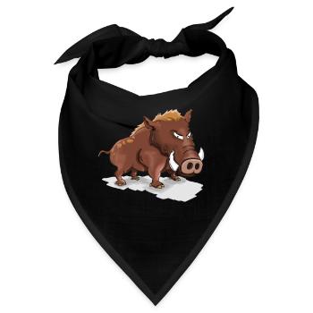 Cooles Wildschwein - Bandana - Schwarz - Vorne