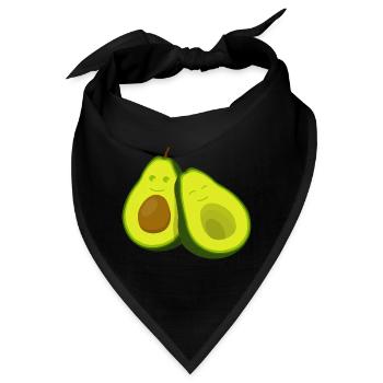 Kuschelige Avocadofreundschaft - Bandana - Schwarz - Vorne