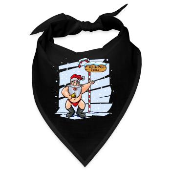 Süßer Weihnachtsmann Nordpol Weihnachten Xmas - Bandana - Schwarz - Vorne