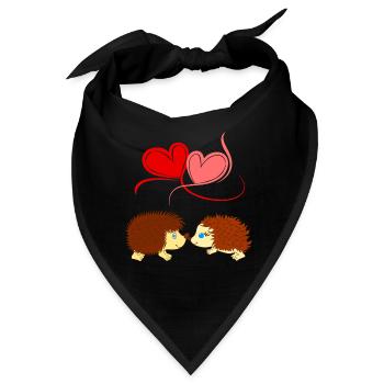 Igel - Liebe überwindet Stacheln - Comicstyle - Bandana - Schwarz - Vorne