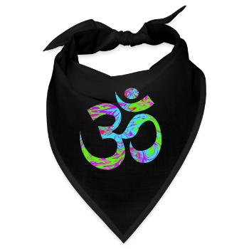 Om - Aum psychedelisch grün - Bandana - Schwarz - Vorne
