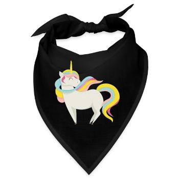 Verzaubertes pastellfarbenes Einhorn - Bandana - Schwarz - Vorne