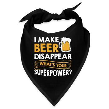 Ich lasse Bier verschwinden Superkraft Alkohol - Bandana - Schwarz - Vorne
