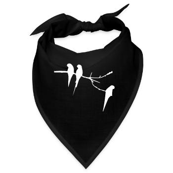 Vögel auf dem Ast - Bandana - Schwarz - Vorne