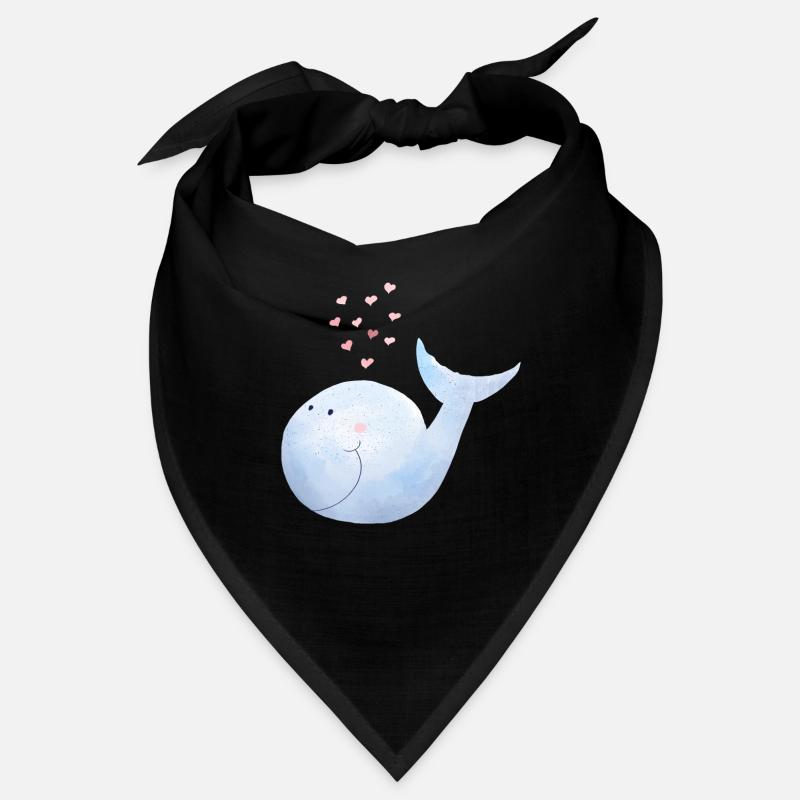Wal versprüht Herzen I Blauwal Comic Bandana