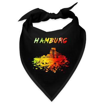 Hamburg Skyline / Hansestadt Kietz Elbe Reeperbahn - Bandana - Schwarz - Vorne