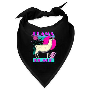 Llama Beach - Bandana - Schwarz - Vorne