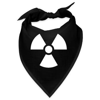 Radioaktives weißes Logo - Bandana - Schwarz - Vorne