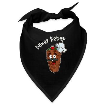 Döner Kebap Kebab Grillfleisch Spieß Essen Lustig - Bandana - Schwarz - Vorne