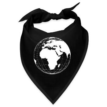 Weltkugel - weiße Weltkugel Planet Erde - Bandana - Schwarz - Vorne