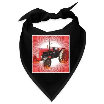 Roter Traktor mit Strahlendes Muster - Bandana - Schwarz - Vorne