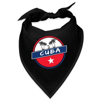 Kuba Kreis in den Nationalfarben - Bandana - Schwarz - Vorne