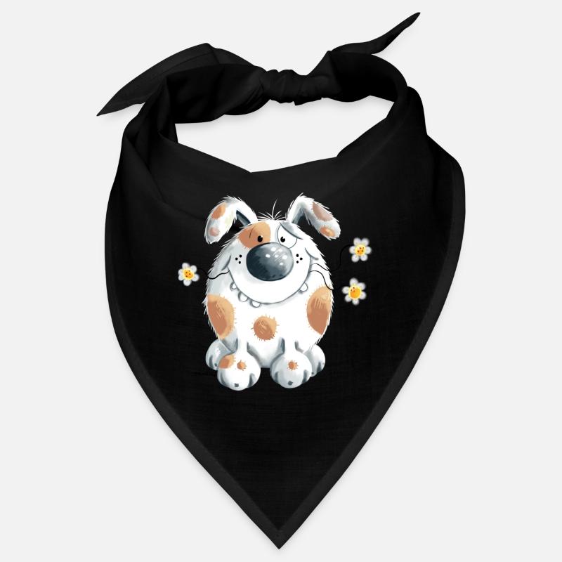 Chien avec la fleur - Bandana - noir