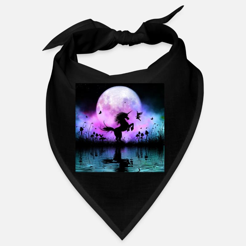 Wunderbares Einhorn mit Fee nachts Bandana