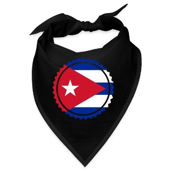 Cuba Kuba Flagge National Havanna Geschenk - Bandana - Schwarz - Vorne