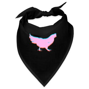 Huhn Hühnchen 3D Effekt - Bandana - Schwarz - Vorne