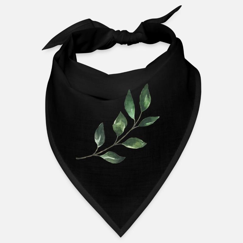 Blätter - Bandana - Schwarz