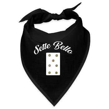 Sette Bello - Goldene Sieben - Sizilien Design - Bandana - Schwarz - Vorne