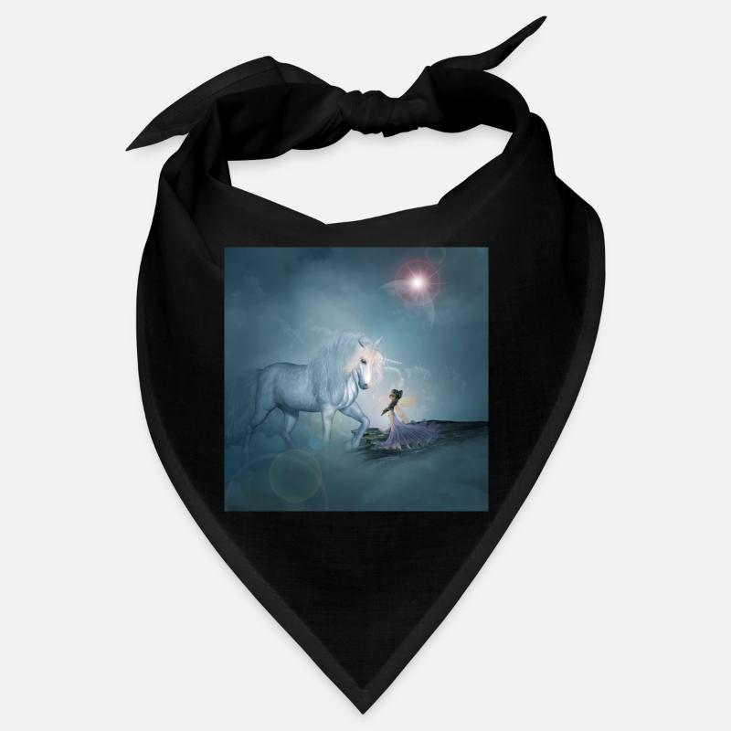 Wunderbares Einhorn mit Fee - Bandana - Schwarz