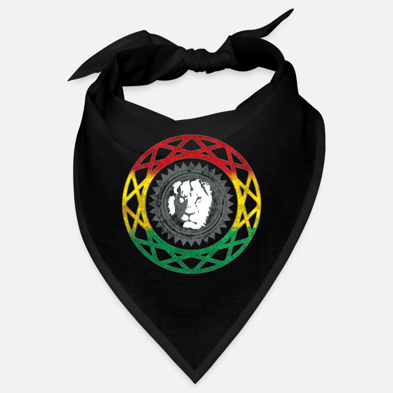 Löwengesicht im Rasta-Mandala-Stil Bandana