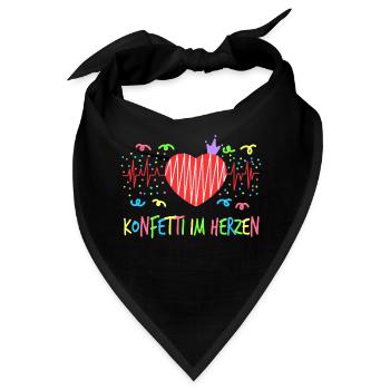 Buntes TStück "Konfetti im Herzen", das "Konfetti - Bandana - Schwarz - Vorne